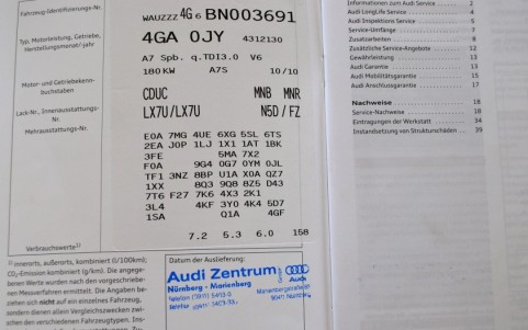 Audi A7 3.0 TDI V6 245 S-Tronic Quattro Détail des codes options