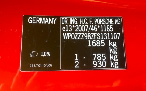 Porsche Boxster GTS PDK WP0ZZZ98ZFS131107